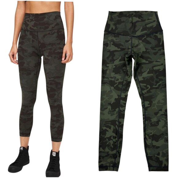 Lululemon Wunder Under 25” Green Camo Luxtreme Size 4 - Picture 1 of 11